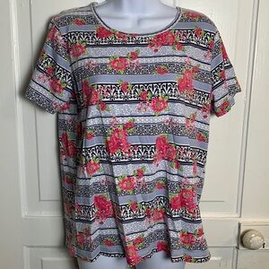C&K Designs Floral Top Size M